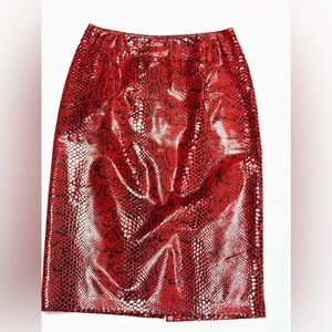 Danier red snake print skirt US 8/CAD 6
